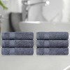 Modern Solid Classic Premium Luxury Cotton 6 Piece Hand Towel Set by Blue Nile Mills - 2 of 4