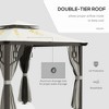 10' x 10' Patio Gazebo, Double Roof Outdoor Gazebo with Privacy Curtains, Mesh Netting, Aluminum Frame Outdoor Canopy Shelter - 4 of 4