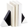 Juvale Set of 2 Decorative Bookends for Shelves, Marble Decor (Black and White) - 3 of 4