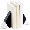 Black Marble Decorative Bookends for Shelves (3.8 x 1.8 x 6 inches, 1 Pair) - image 3 of 4