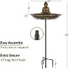 Good Directions 43" Beaded Copper Buddha Bird Bath & Garden Pole - Black & Bronze - 3 of 4