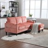 Mocamel UNITED WE WIN 3-Seat Solid Wood Chenille Sofa, Cup Holders & Storage Ottoman, Cozy Sectional for Living Room - 3 of 4