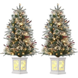 Acekool 36" Snow-Glow Tabletop Tree: Instant Seasonal Ambiance - 1 of 4