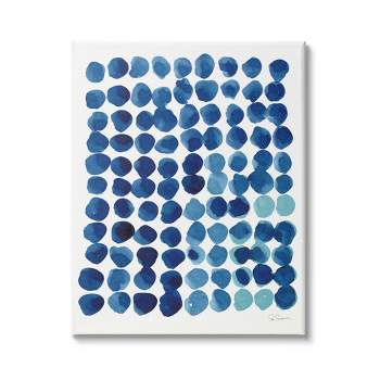 Stupell Industries Abstract Blue Polka Dot Pattern Gallery Wrapped Canvas Wall Art