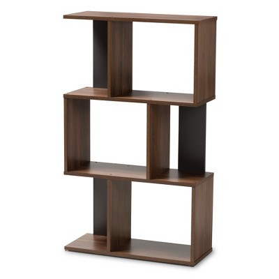 40.2" Legende Finished Display Bookcase Brown/Dark Gray - Baxton Studio