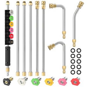 iMountek "7.54FT Pressure Washer Extension Wand, 4000 PSI, 3 Curved Wands, 6 Nozzles for Deck, Roof & Yard" White - 1 of 1