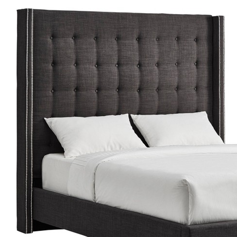 High Headboard Charcoal Inspire Q, Black Tall Headboard Queen Bed