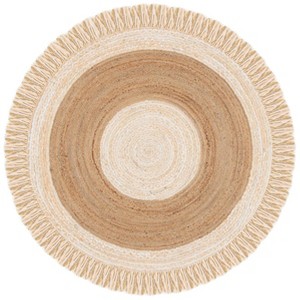 Cape Cod CAP701 Handmade Woven Area Rug - Beige/Natural - 5' X 5'  Round - Safavieh - 1 of 3