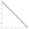 Black Bow Jewelry 3.75mm, Sterling Silver Fancy Satin Rolo Chain Bracelet - 4 of 4