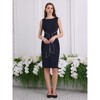 INSPIRE CHIC Women's Contrast Color Pencil Zipper Neck Tie Waist Sheath Dress - 3 of 4