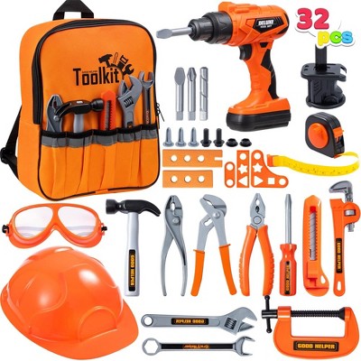 32pcs Kids Tool Set with Construction Backpack Costume