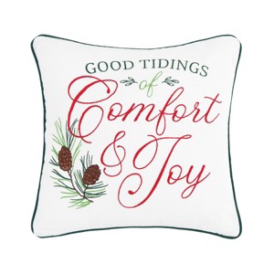 C&F Home 18" x 18" Comfort & Joy Embroidered Christmas Throw Pillow - 1 of 4