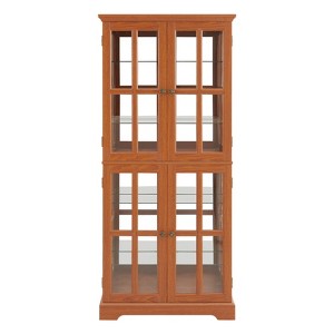 FONTOI Vintage Curio Display Cabinet, Antique Display Showcase with Adjustable Shelves for Collections, for Home, Dark Oak, 15.75"*68.7"*30.31" - 1 of 4
