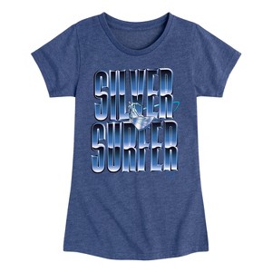 Girls' - Marvel - Fantastic Four Chrome Silver Surfer Fitted Short Sleeve Graphic T-Shirt - 1 of 4