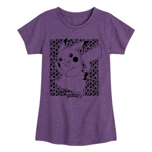 Girls' - Pokémon - Pikachu Pattern Fitted Short Sleeve Graphic T-Shirt - 1 of 4