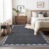 homfan Scalloped Washable Rug w/ Non-Slip Back - Modern Low-Pile Carpet for Living Room, Bedroom - 2 of 4