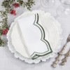 Saro Lifestyle Embroidered Polka Dot Napkin w/ Scallop Edge (Set of 4) - 4 of 4