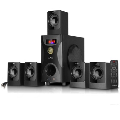 beFree Sound 5.1 Channel Surround Sound Bluetooth Speaker System in Black