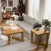 Spassway Wood Coffee Table Set Modern Coffee Table with Square End Table Living Room Table Set with Criss Cross Base for Apartment Home Office - 2 of 4