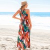 Women's Vibrant Geometric Print Maxi Beach Dress -Cupshe - 4 of 4