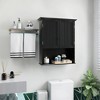 Costway Wall Mount Bathroom Cabinet Wooden Medicine Cabinet Storage Organizer - 2 of 4