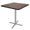 Hampden Furnishings 36" Bennet Collection Square with X Base Dining Table Gray/Mahogany - 2 of 4