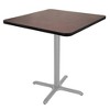 Hampden Furnishings 36" Bennet Collection Square with X Base Dining Table Gray/Mahogany - image 2 of 4