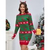 Womens Ugly Christmas Sweater Dresses Xmas Crew Neck Long Sleeve Pullover Sweater Holiday Knitted Mini Tunic Dress - 2 of 4