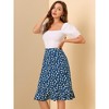 INSPIRE CHIC Women's Floral Ruffle Elastic High Waist Button Flowy Split Skirt - 2 of 4