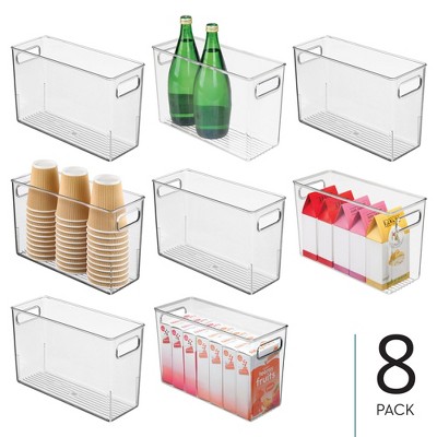 iDesign Plastic Storage Bin with Handles - Set of 8 - Clear - Made in USA