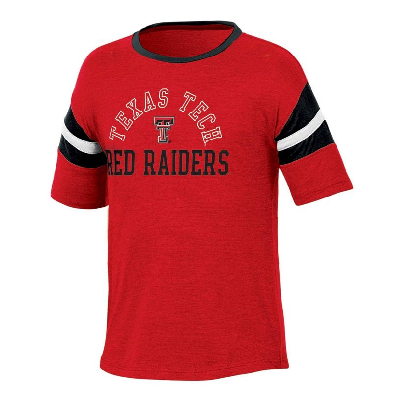 NCAA Texas Tech Red Raiders Girls&#39; Short Sleeve Striped Shirt, 1 of 4