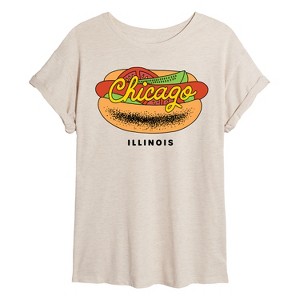 Women's - Instant Message - Chicago Dog Oversized Graphic T-Shirt - 1 of 4