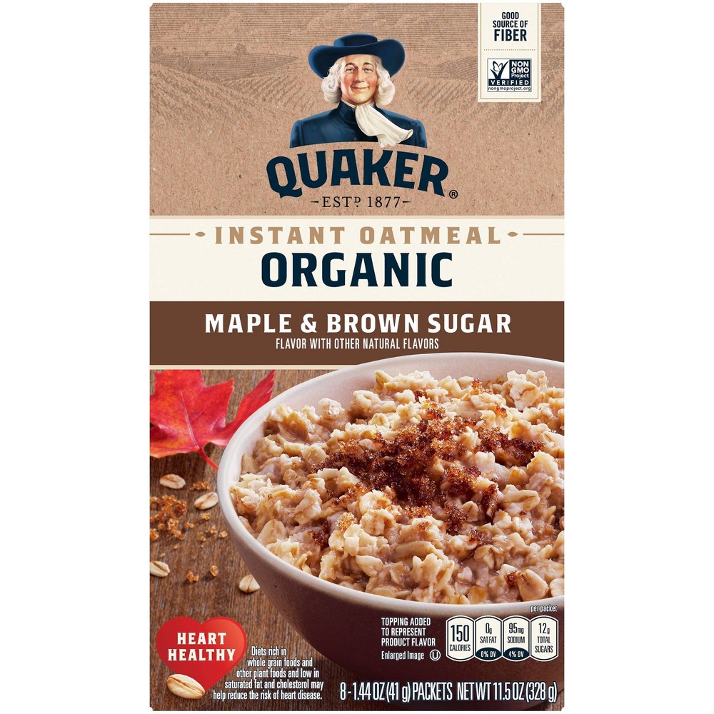 UPC 030000015544 product image for Quaker Organic Instant Oatmeal Maple and Brown Sugar - 8ct | upcitemdb.com