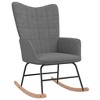 vidaXL Rocking Chair with a Stool Dark Gray Fabric - 3 of 4