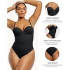 SHAPELLX Tummy Control Shapewear Bodysuit for Women Body Shaper Removable Straps Low Back Shapewear with Built-in Bra—Black 38 - 3 of 3
