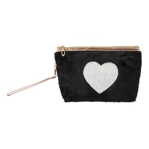 Unique Bargains Women's Portable Heart Style Makeup Bag 1 Pc - 1 of 3