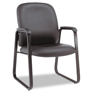 Alera Alera Genaro Bonded Leather High-Back Guest Chair, 24.60" x 24.80" x 36.61", Black Seat, Black Back, Black Base - 1 of 4