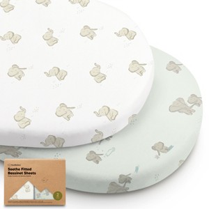 KeaBabies Organic Bassinet Sheet for Baby Girls, Boys, 2-Pack Soothe Bassinet Fitted Sheets, Bedside Bassinet Mattress Sheet - 1 of 4