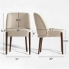 Upholstered Dining Chair​ Set of 6,Mid Century Modern Linen Dining Chair Solid Wood Dining Room Chair for Kitchen,Dining Room-Tanpinhause - 3 of 4