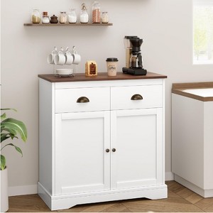 Buffet Cabinet With Storage – Modern Farmhouse Sideboard With Barn Doors - 1 of 4