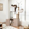 Lirago Gray Cat Tree Condo 23.6x17.7x65.4"-3-in-1 Litter Box and Play Tower - 2 of 4
