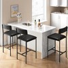 Garvee Bar Stools Set of 2, Counter Height Bar Stools with Footrest for Kitchen Island, Apartment, Counter Bar, Black - 2 of 4