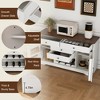 KWPZQEB 54.45" W Farmhouse Buffet Sideboard, Pantry Storage Cabinet with Adjustable Shelf & Wine Rack, Modern Buffet Cabinet for Dining Room, White - 4 of 4