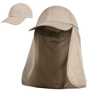 Tirrinia Mens Sun Hat with Neck Flap Cover, Foldable Hat for Outdoor Fishing Hiking, One Hat Double Use, Fall Gift for Man - 1 of 4