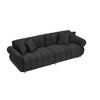 89" Velvet Sofa with Spring-Wrapped Cushions, 4 Throw Pillows & Metal Feet - 4 of 4
