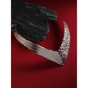 Women's Ribbed Statement Necklace - Antique Gold - 1 of 4