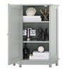 Grey Bathroom Corner Cabinet – Triangle Storage with Adjustable Shelf, Modern Style MDF Board - 3 of 4