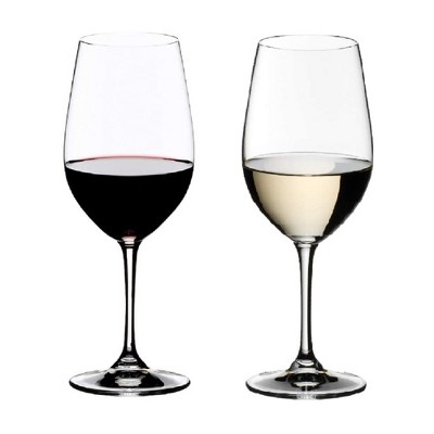 Riedel 14 Ounce Vinum Riesling Grand Cru and Zinfandel Clear Crystal Glass Set for White and Red Wines with Microfiber Polishing Cloth, (2 Pack)