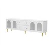PAGED 2 Drawers TV Stand with Cabinets and Fluted Glass Doors for TVs Up to 80 Inch,Console Table with Metal Handles for Living Room - 4 of 4