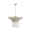 23.6 Inch Crystal Chandeliers, Adjustable Height Ceiling Lighting Fixture, Elegant Pendant Light with Cascading Beads for Bedroom Foyer (No Bulbs) - 2 of 4